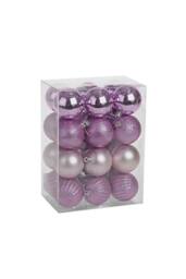 KDMD Pink Shatterproof Baubles 6cm 24 Pack - thumbnail 2