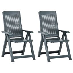 Berkfield Home Garden Reclining Chairs 2 pcs Plastic Green