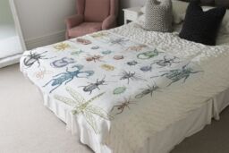 Benjamin Tate Design many species in vintage old hand drawn style Designer Blanket in Natural - Size: 120 cm x 150 cm - thumbnail 4