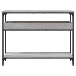Berkfield Home Decorative Console Table with Shelf Grey Sonoma 100x29x75cm Engin - Size: 100 x 29 x 75 cm - thumbnail 4