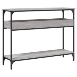 Berkfield Home Decorative Console Table with Shelf Grey Sonoma 100x29x75cm Engin - Size: 100 x 29 x 75 cm - thumbnail 3