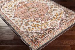 Livabliss Ankara - Vintage Pink Yellow Traditional Boho Living Dining Bedroom Rug in Red - Size: 160 cm x 215 cm - thumbnail 6