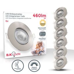 B.K.Licht 6 Pack Matt Nickel 6x4.9W LED Recessed Light in Metallics - thumbnail 2