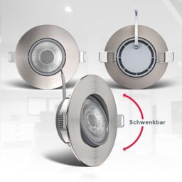 B.K.Licht 6 Pack Matt Nickel 6x4.9W LED Recessed Light in Metallics - thumbnail 3