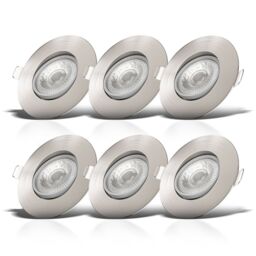 B.K.Licht 6 Pack Matt Nickel 6x4.9W LED Recessed Light in Metallics - thumbnail 1