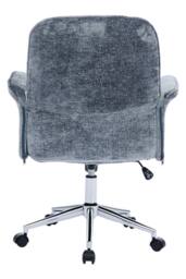 Living and Home Chenille Upholstered Swivel Office Chair with Armrests Vanity Chair in Blue - thumbnail 5