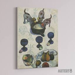 "Artery8 Still Life with Three Puppies Paul Gauguin Canvas Wall Art Print in White - Size: W12"" x H16""" - thumbnail 2