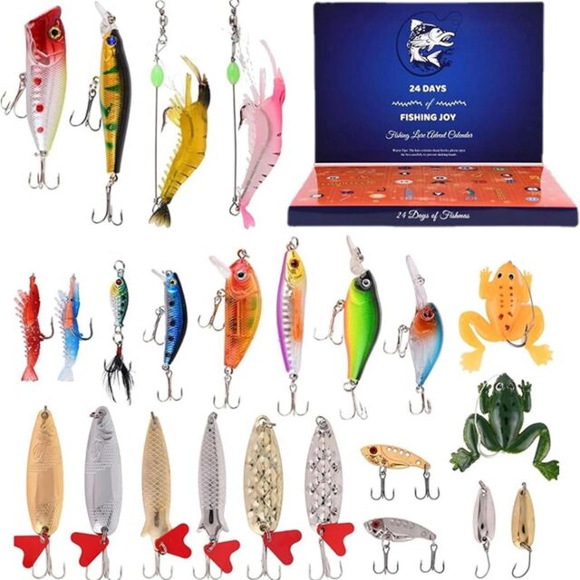 Leaper Christmas Fishing Lure Decoration Advent Calendar in Dark Blue - image 1