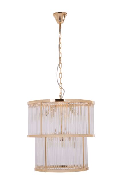 Orsina Large Grey Bell Shaped Pendant Light, Hanging Light for Dining Room or Kitchen, Ceiling Light Fixture in Gold - image 1