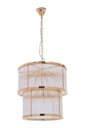 Orsina Large Grey Bell Shaped Pendant Light, Hanging Light for Dining Room or Kitchen, Ceiling Light Fixture in Gold - thumbnail 4