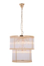 Orsina Large Grey Bell Shaped Pendant Light, Hanging Light for Dining Room or Kitchen, Ceiling Light Fixture in Gold - thumbnail 5