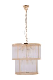 Orsina Large Grey Bell Shaped Pendant Light, Hanging Light for Dining Room or Kitchen, Ceiling Light Fixture in Gold