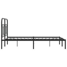 Berkfield Home Metal Bed Frame without Mattress with Headboard Black 120x200cm - Size: Small Double - thumbnail 5