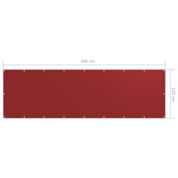 Berkfield Home Balcony Screen Red 120x400 cm Oxford Fabric - thumbnail 5