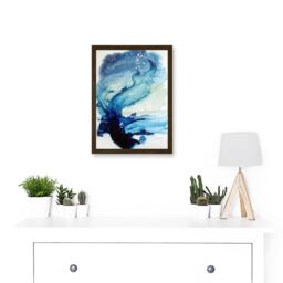 Artery8 Eduard Tomek Sea Abstract Lighthouse Painting Artwork Framed Wall Art Print A4 in Brown - thumbnail 2