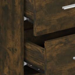 Berkfield Home Suitable Wall-mounted Bedside Cabinets 2 pcs Smoked Oak in Brown - thumbnail 8