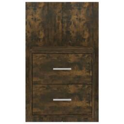 Berkfield Home Suitable Wall-mounted Bedside Cabinets 2 pcs Smoked Oak in Brown - thumbnail 6