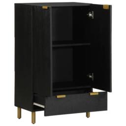 Berkfield Home Highboard Black 60x33x100 cm Engineered Wood - Size: 60 x 33 x 100 cm - thumbnail 3