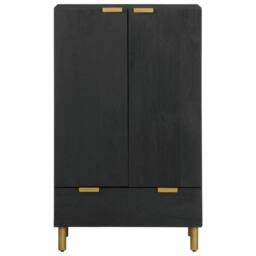 Berkfield Home Highboard Black 60x33x100 cm Engineered Wood - Size: 60 x 33 x 100 cm - thumbnail 1