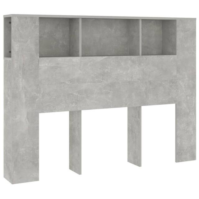Berkfield Home Headboard Cabinet Concrete Grey 140x18.5x104.5 cm - image 1