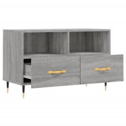 Berkfield Home TV Cabinet Grey Sonoma 80x36x50 cm Engineered Wood - Size: 80 x 36 x 50 cm - thumbnail 6