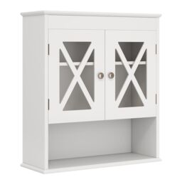 Gymax Bathroom Cabinet Wall Mounted Medicine Cabinet With Adjustable Shelf in White - thumbnail 1