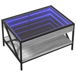 Berkfield Home Coffee Table with Infinity LED Grey Sonoma 70x50x38 cm - Size: 70 x 50 x 38 cm - thumbnail 3