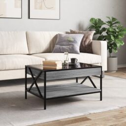 Berkfield Home Coffee Table with Infinity LED Grey Sonoma 70x50x38 cm - Size: 70 x 50 x 38 cm - thumbnail 4