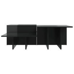 Berkfield Home Coffee Tables 2 pcs High Gloss Black Engineered Wood - thumbnail 5