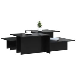 Berkfield Home Coffee Tables 2 pcs High Gloss Black Engineered Wood - thumbnail 3