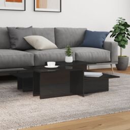 Berkfield Home Coffee Tables 2 pcs High Gloss Black Engineered Wood