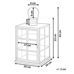 Wyld and Coco Black Metal Lantern 27 cm Glass Panels and Handle Scandinavian Style - thumbnail 3