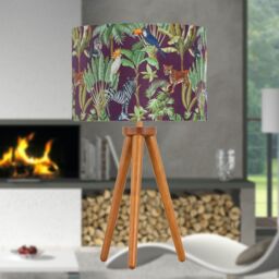 First Choice Lighting Set of 2 Dark Oak Table Lamp or Bedside Lights with Safari Shades in Brown - thumbnail 7