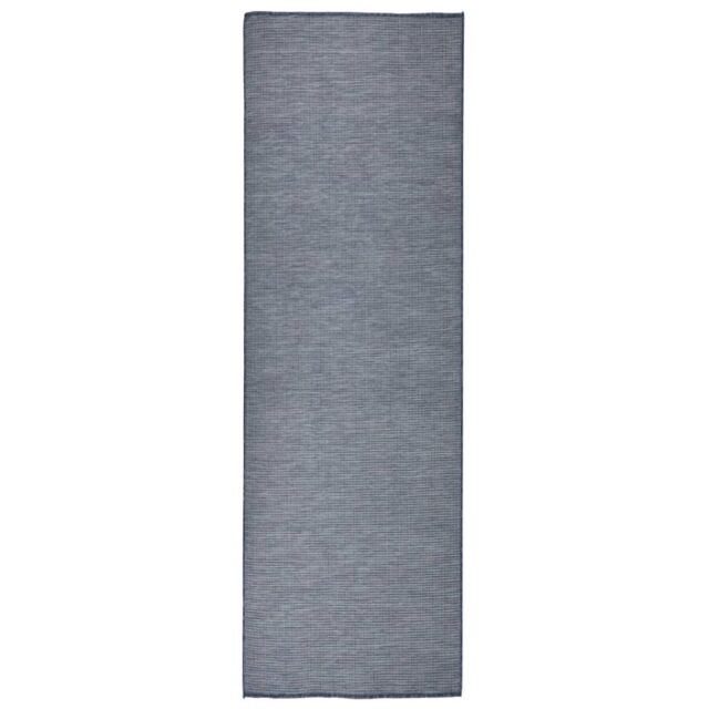 Berkfield Home Outdoor Flatweave Rug 80x250 cm Blue - Size: 100 cm diameter - image 1