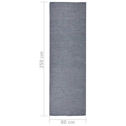 Berkfield Home Outdoor Flatweave Rug 80x250 cm Blue - Size: 100 cm diameter - thumbnail 6