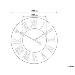 Wyld and Coco Round Wall Clock 60 cm Dark Brown Handmade Diamond Face - thumbnail 4
