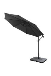 Living and Home 3M Large Banana Cantilever Patio Parasol for Outdoor Sunshade and Rain with a Cross base and a Square Base in Black - thumbnail 3