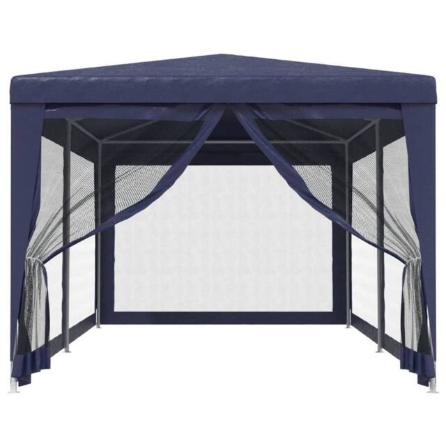 Berkfield Home Party Tent with 6 Mesh Sidewalls Blue 3x6 m HDPE - image 1