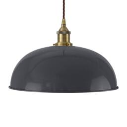 SE Home Slate Grey Worcester Pendant Light - Antique Brass - Brown Twisted