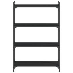 Berkfield Home Bookcase 4-Tier Black 80x30x120 cm Engineered Wood - Size: 80 x 30 x 120 cm - thumbnail 4