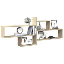 Berkfield Home Wall Shelf Sonoma Oak 167.5x18x68 cm Engineered Wood in Light Oak - thumbnail 1