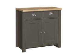 Birlea Highgate 2 Door 2 Drawer Sideboard in Dark Grey - Size: Large - thumbnail 5
