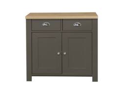 Birlea Highgate 2 Door 2 Drawer Sideboard in Dark Grey - Size: Large - thumbnail 6