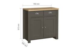 Birlea Highgate 2 Door 2 Drawer Sideboard in Dark Grey - Size: Large - thumbnail 9