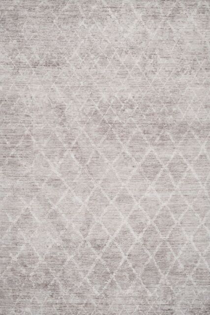 Kukoon Beige Grey Distressed Geometric Trellis Washable Living Room Area Rug - Size: 240 cm x 330 cm - image 1