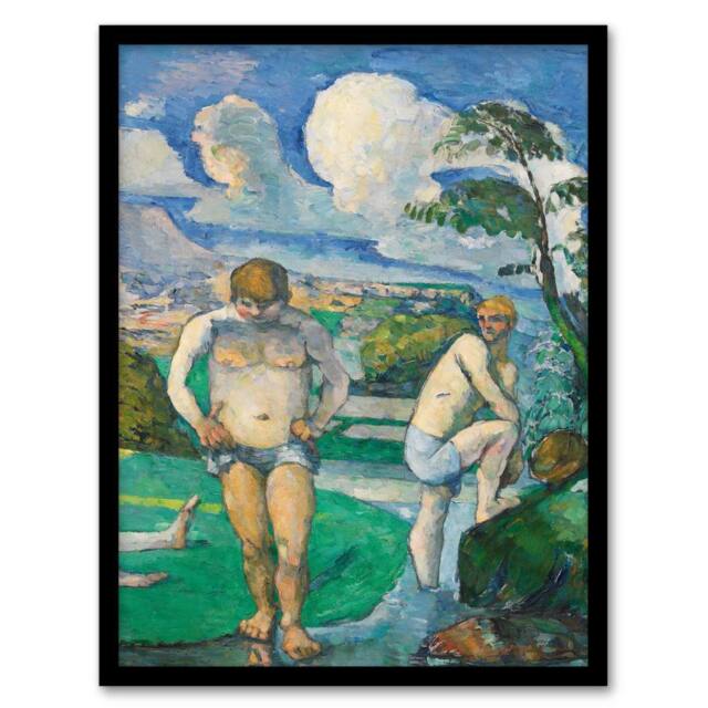 Artery8 Paul Cezanne Framed Wall Art Print Bathers at Rest Oil Painting - Size: A4 - image 1