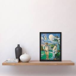 Artery8 Paul Cezanne Framed Wall Art Print Bathers at Rest Oil Painting - Size: A4 - thumbnail 2