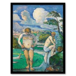 Artery8 Paul Cezanne Framed Wall Art Print Bathers at Rest Oil Painting - Size: A4 - thumbnail 1