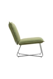 Living and Home Modern Linen Accent Chair with Metal Base in Green - thumbnail 4