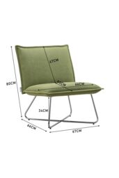 Living and Home Modern Linen Accent Chair with Metal Base in Green - thumbnail 6